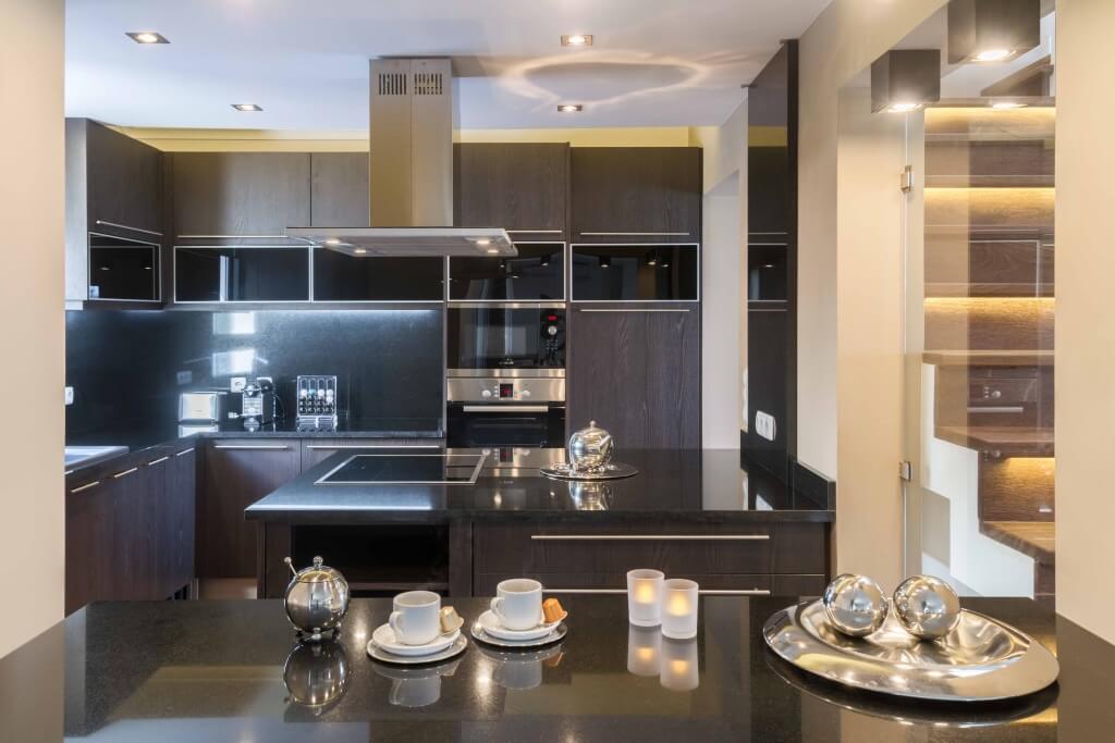 Modern fully equipped kitchen.